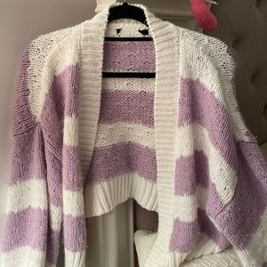 Forever 21 Purple/White Women’s Cardigan/Sweater